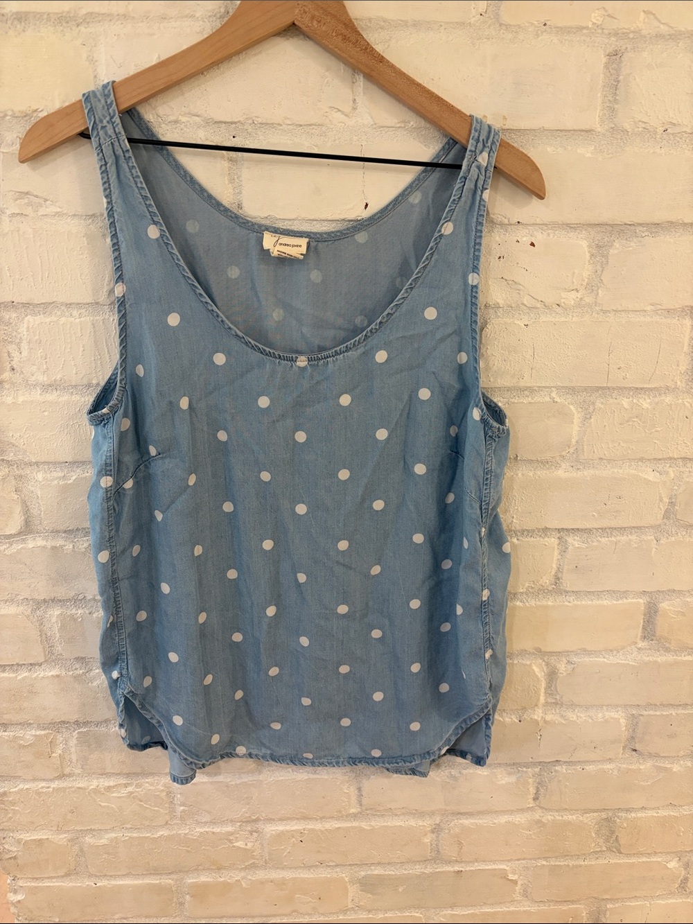 Andrea Jovine Light Blue Polka Dot Tank Top